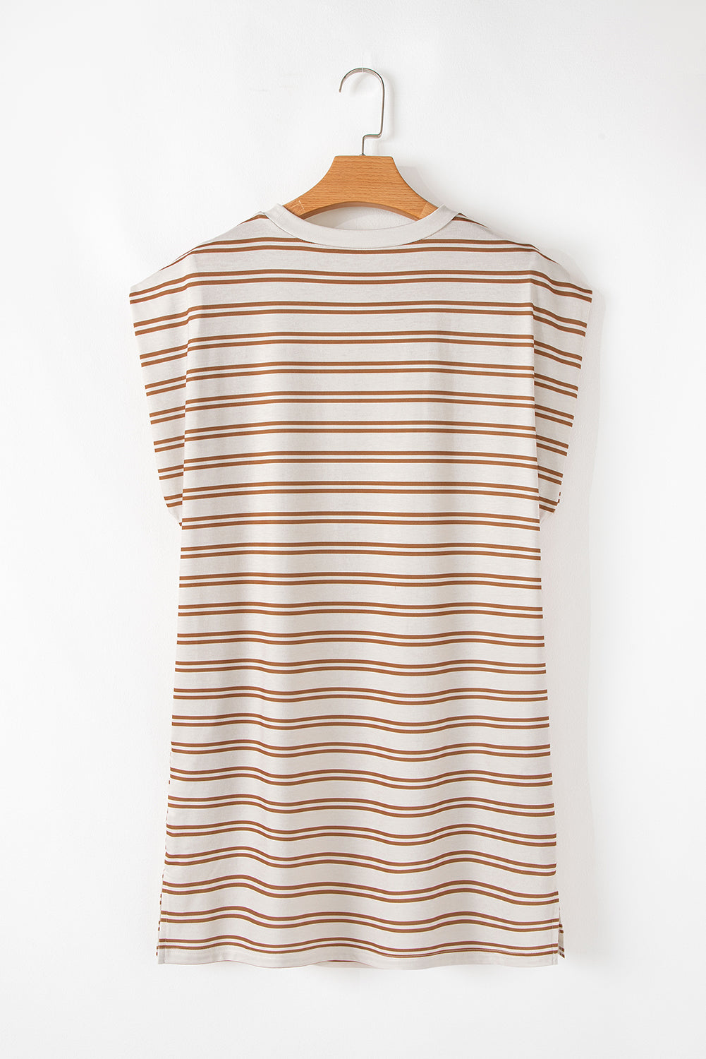 Robe courte décontractée à poches et col rond sans manches