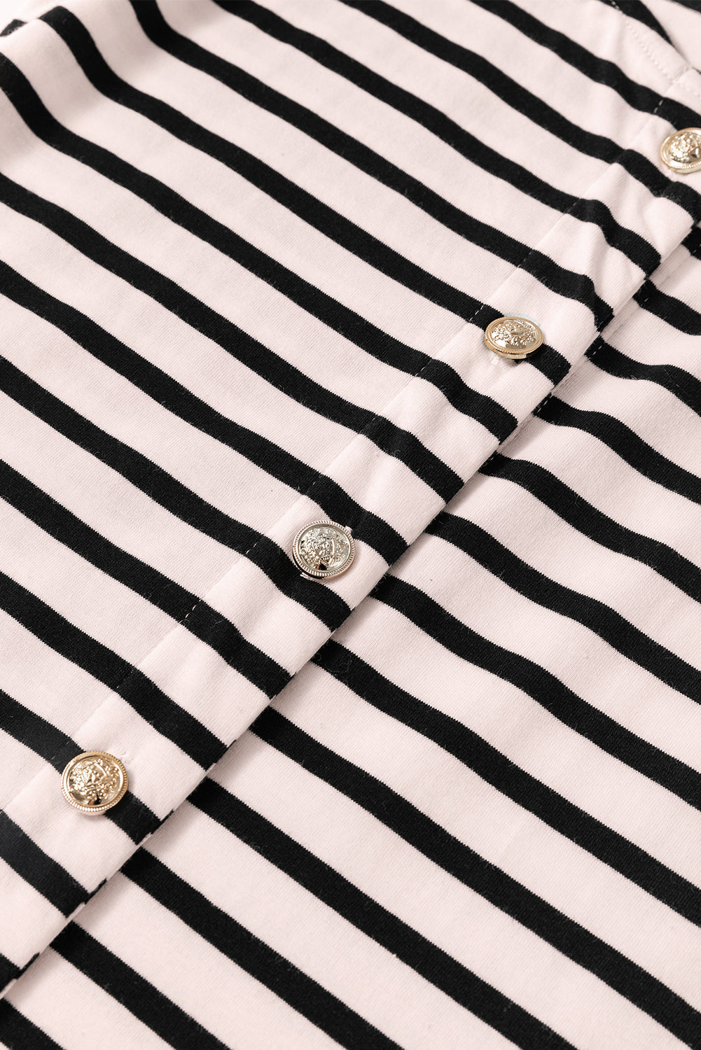 Robe longue boutonnée sans manches à imprimé rayé blanc