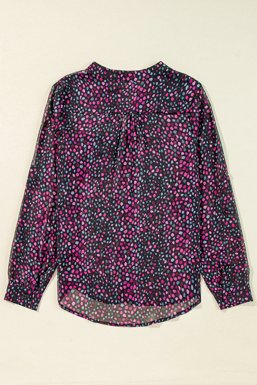 Chemise décontractée boutonnée imprimée à pois