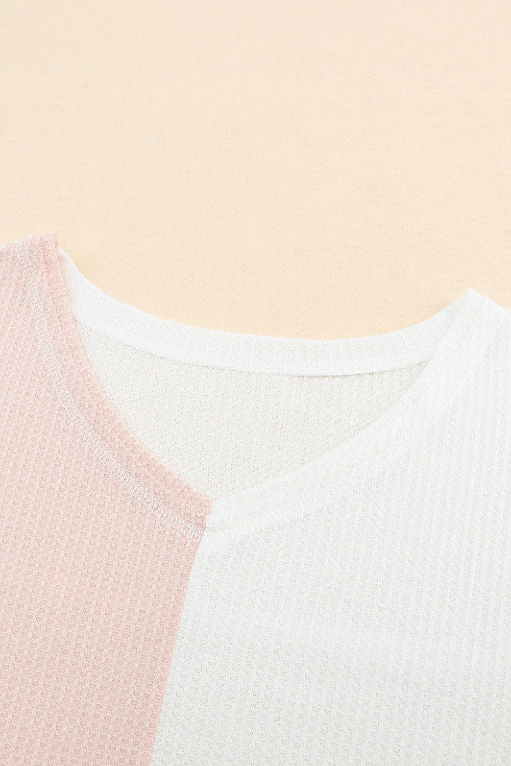 Haut oversize à manches larges et color block gaufré multicolore