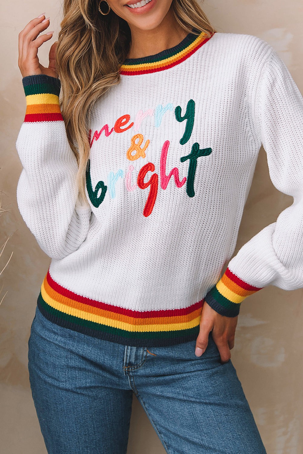 Pull a rayures colorées Merry & Bright