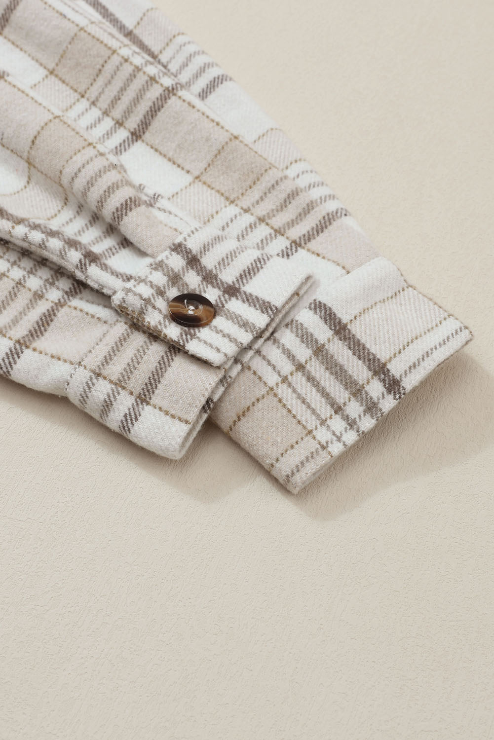 Veste boutonnée à capuche amovible à carreaux