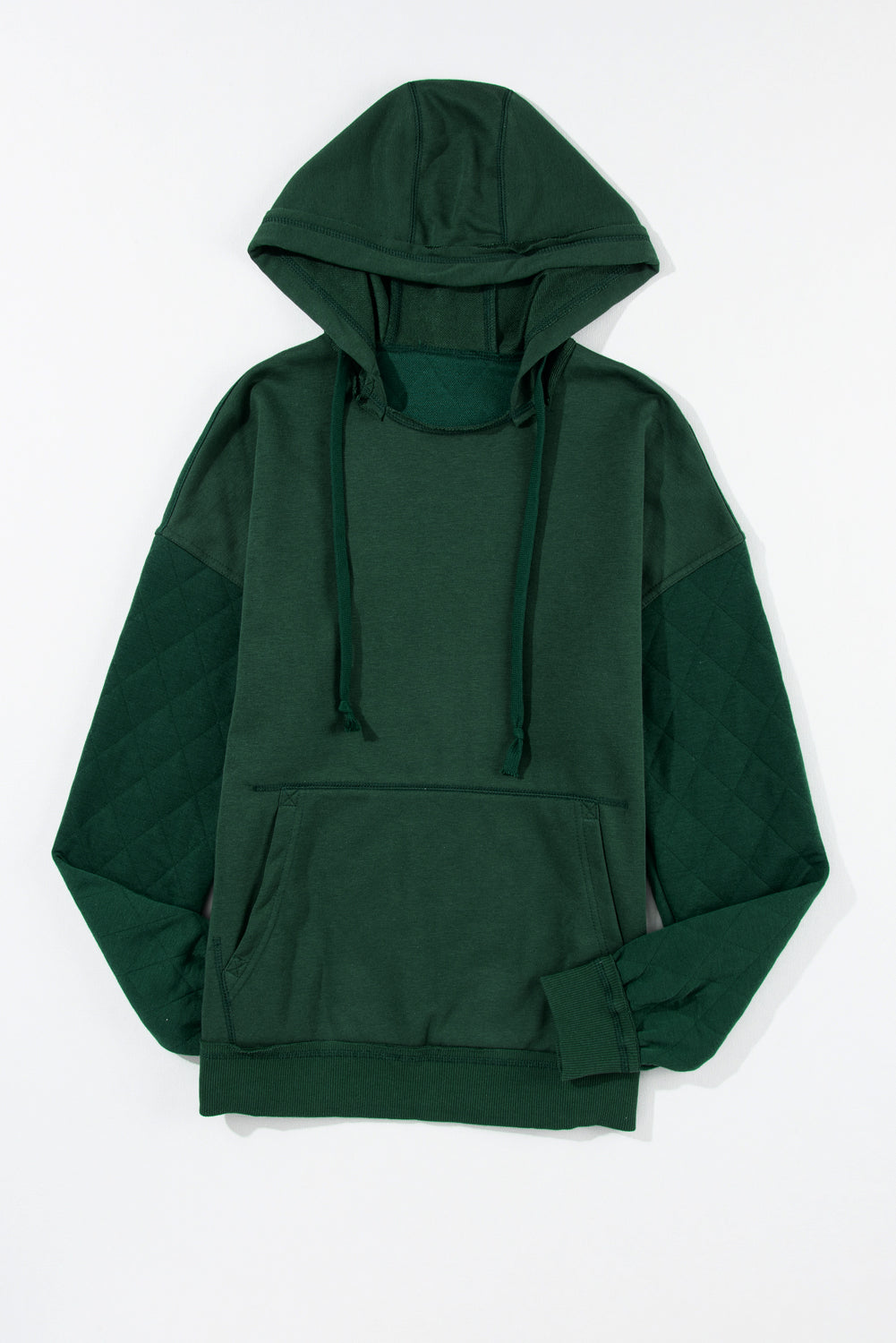 Sweat à capuche matelassé patchwork à coutures apparentes