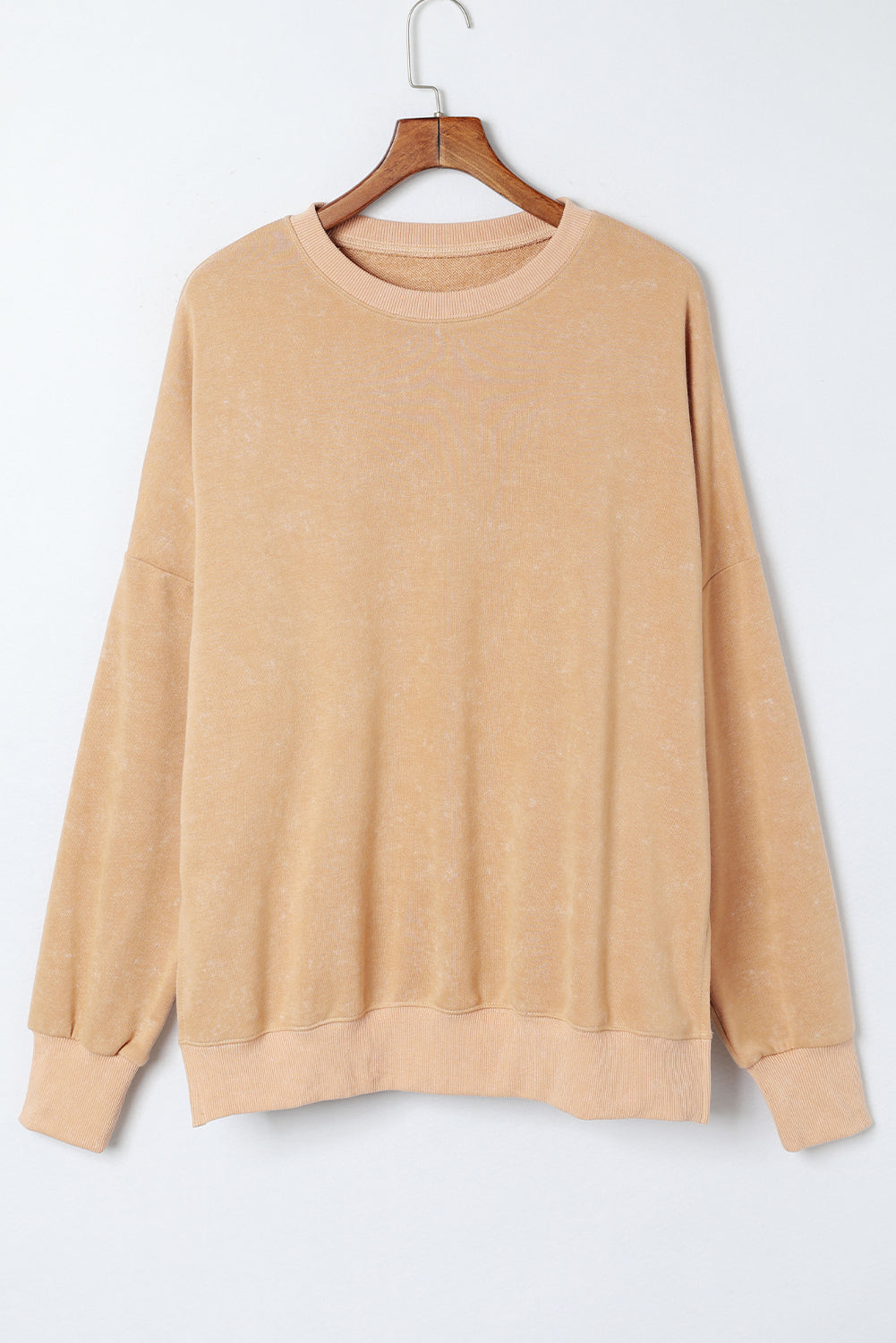 Sweat-shirt surdimensionné à épaules tombantes et bordure côtelée