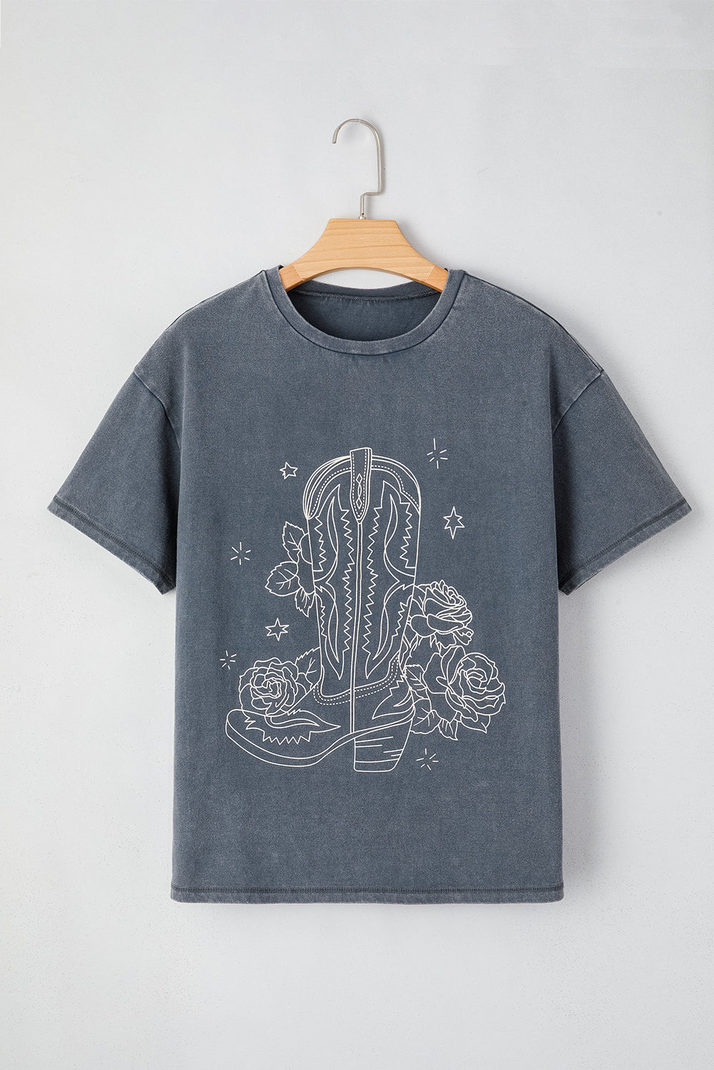T-shirt graphique avec bottes de cowboy western
