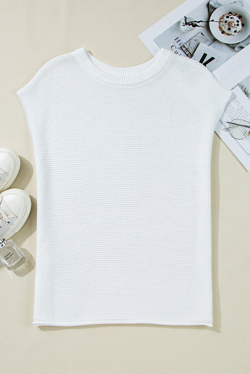 Pull-over uni avec fentes latérales