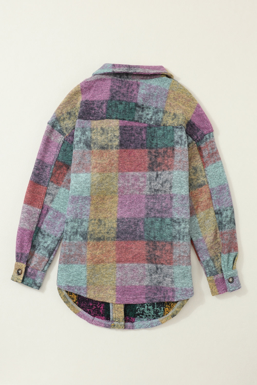 Veste surdimensionnée à poches et carreaux brossés
