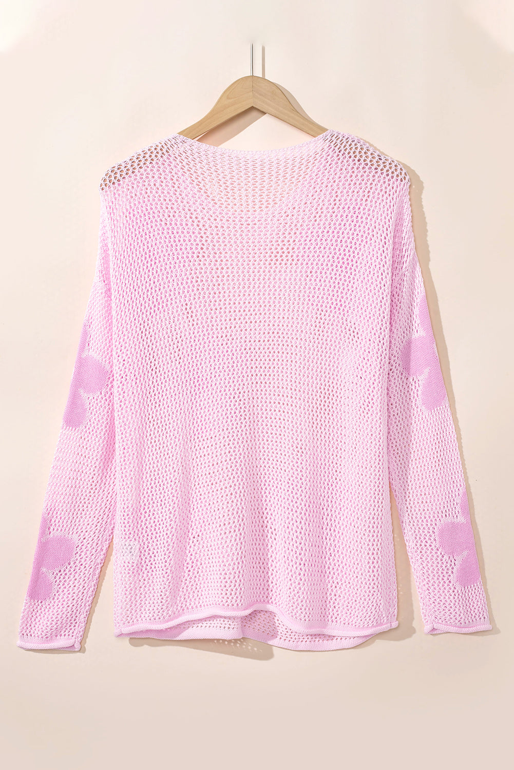 Pull à épaules tombantes en tricot creux à grandes fleurs