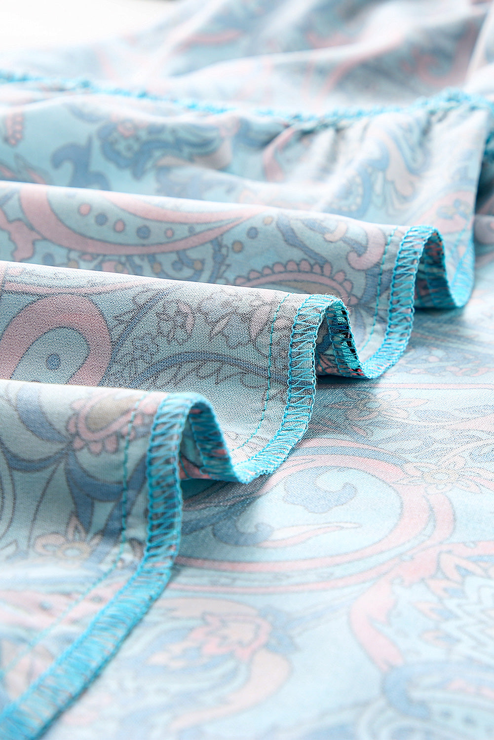 Robe longue bohème à imprimé cachemire et volants pour les vacances