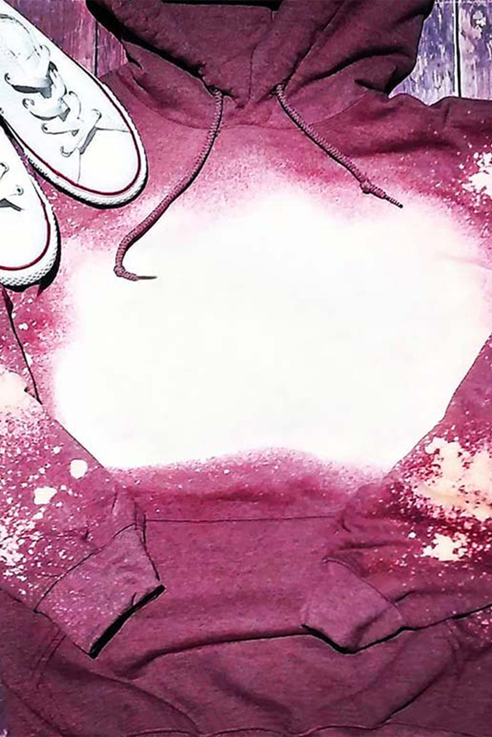 Sweat à capuche blanchi léopard avec poche
