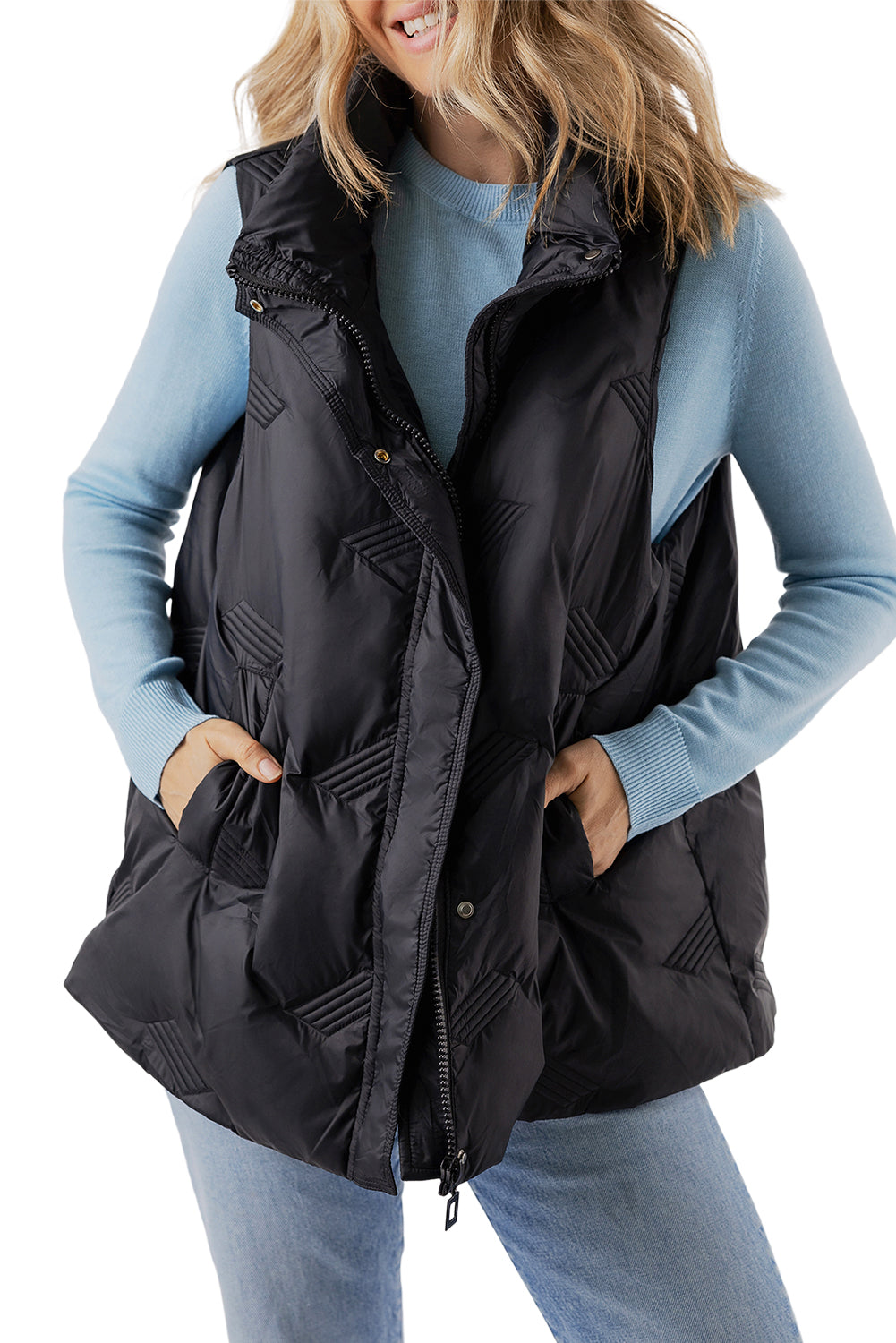 Veste matelassée zippée a col haut