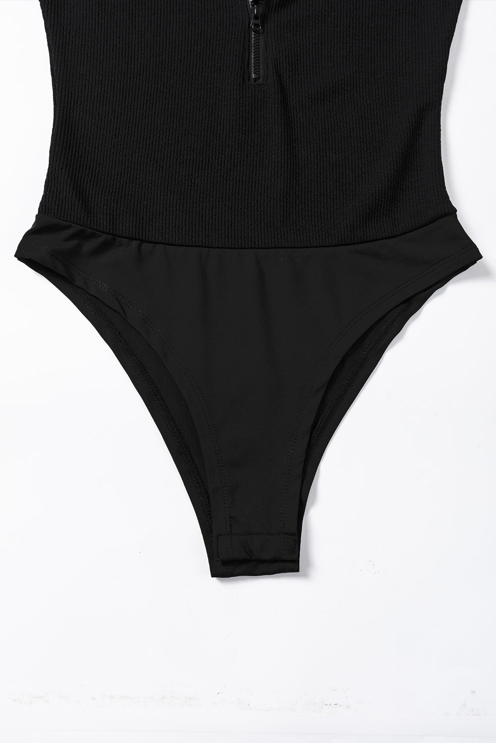 Body côtelé sans manches zippé à col montant