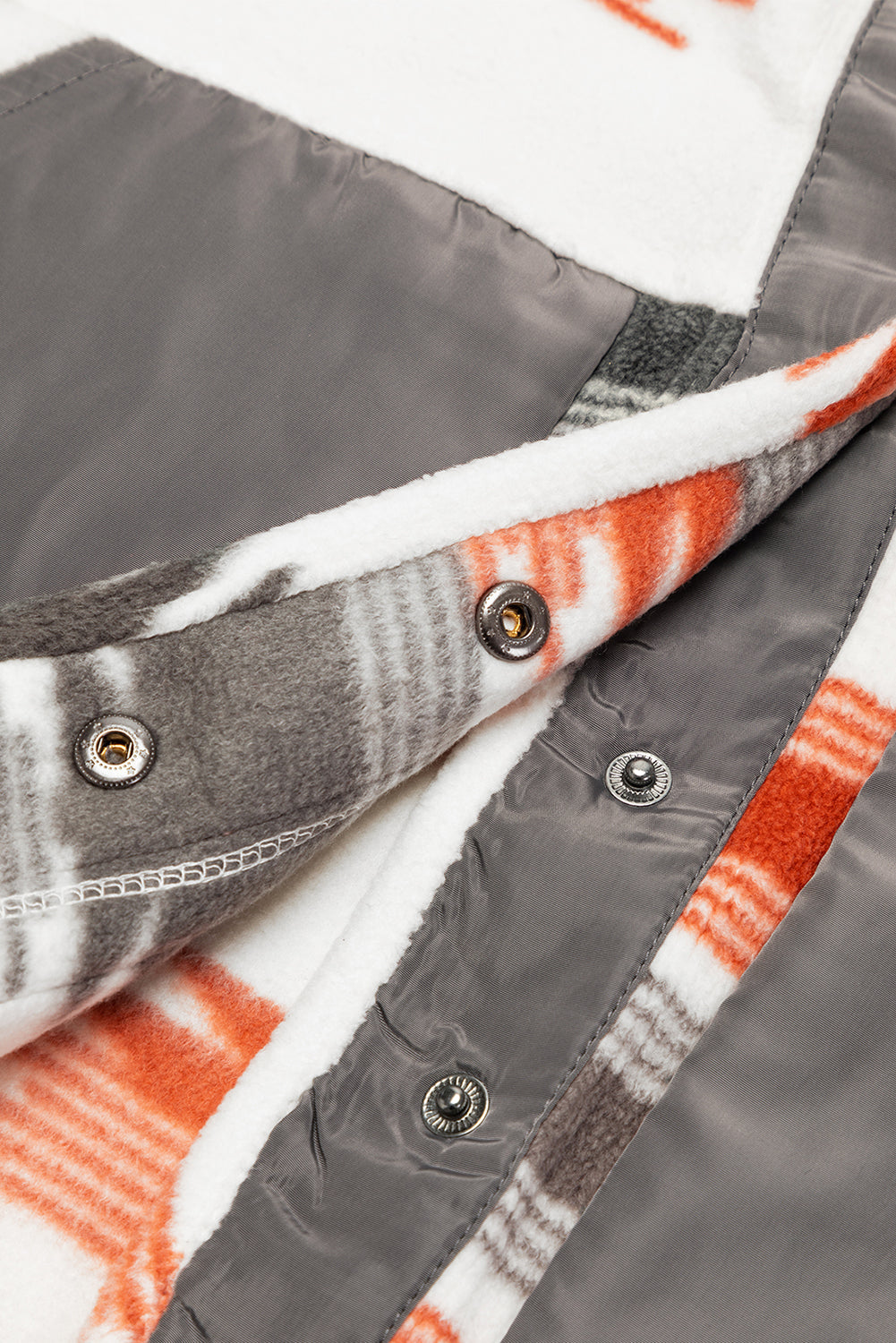 Veste à boutons-pression en polaire patchwork aztèque