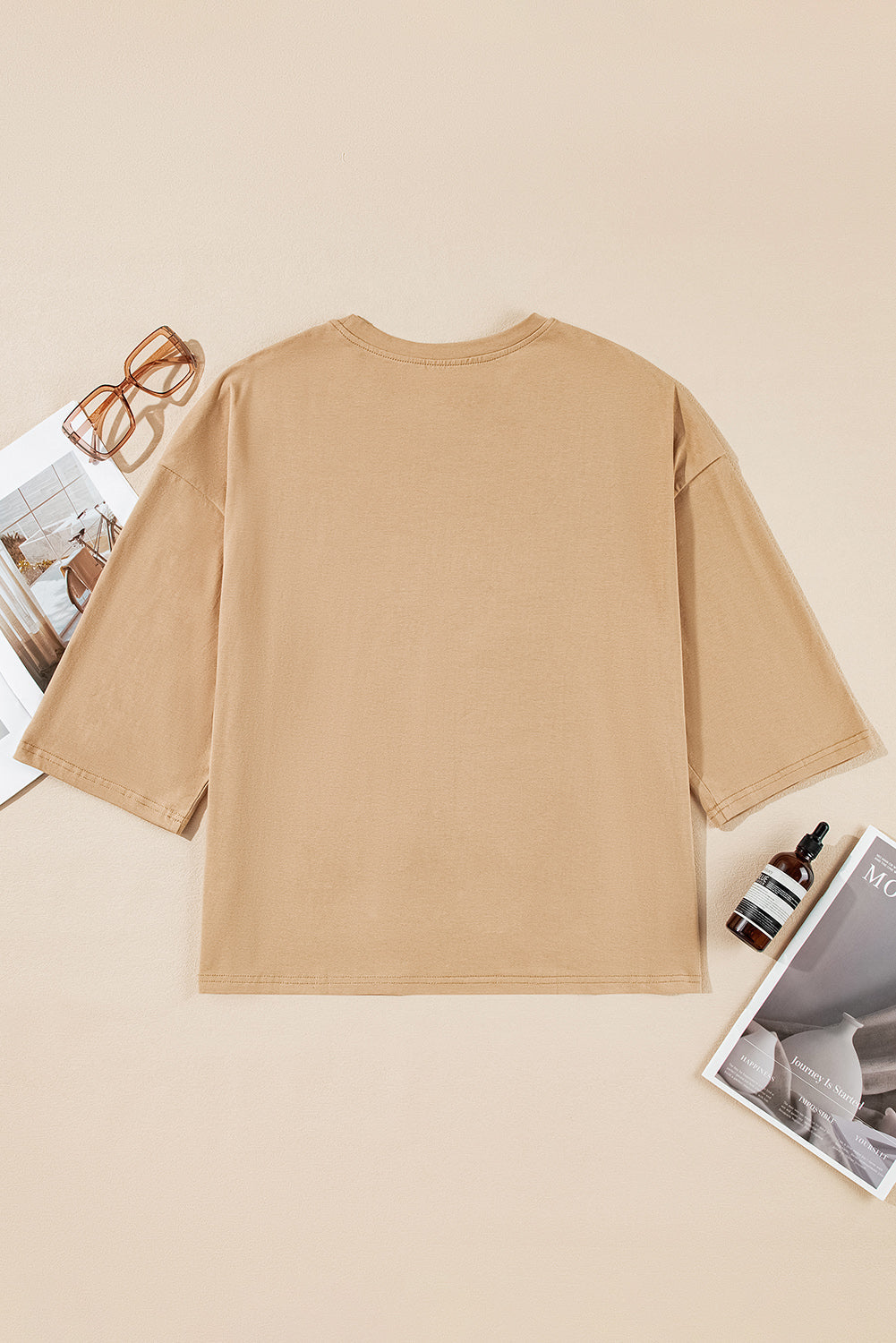 Haut a manches longues 3/4 en patchwork d'étoiles florales