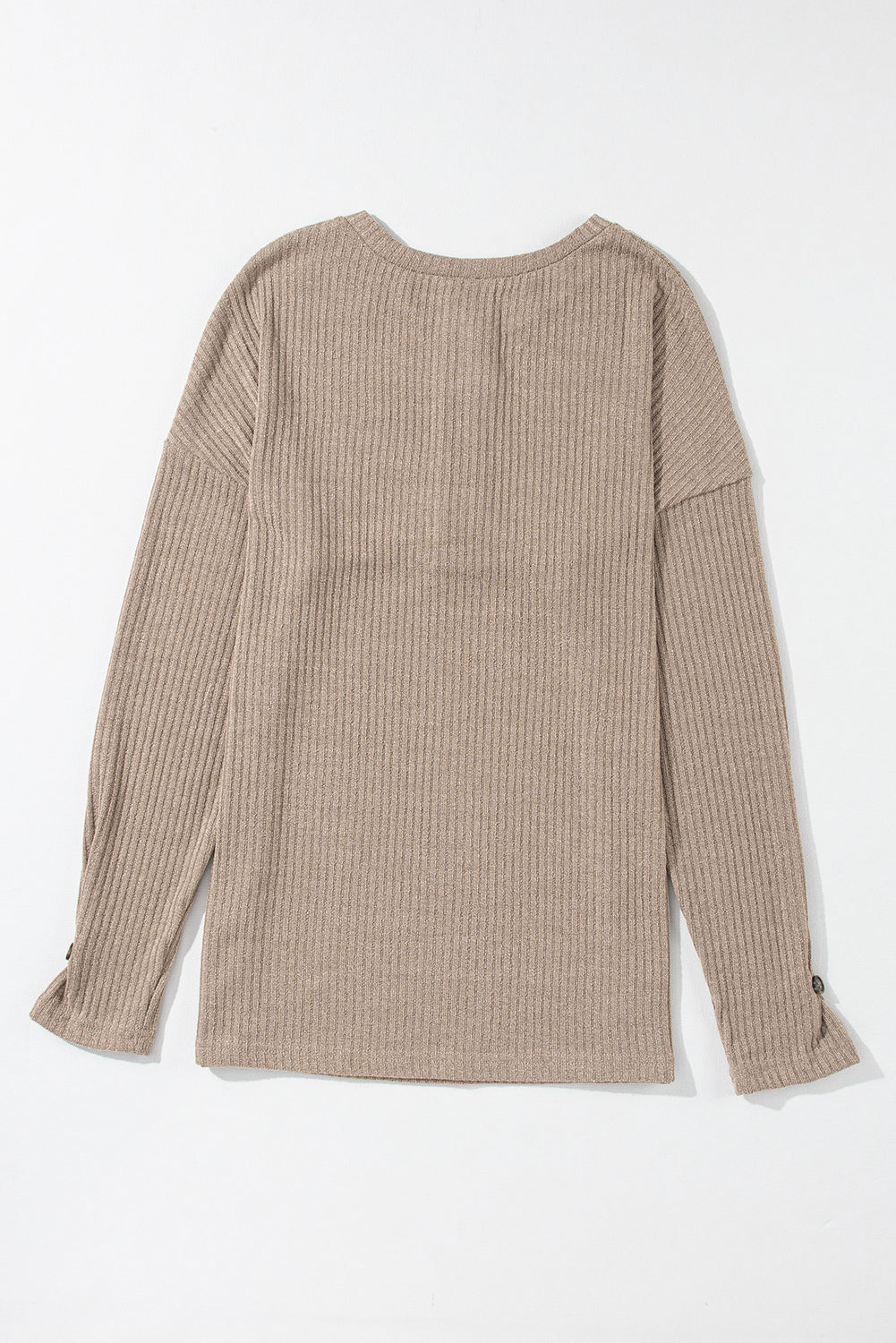 Haut en tricot Henley texturé cotelé