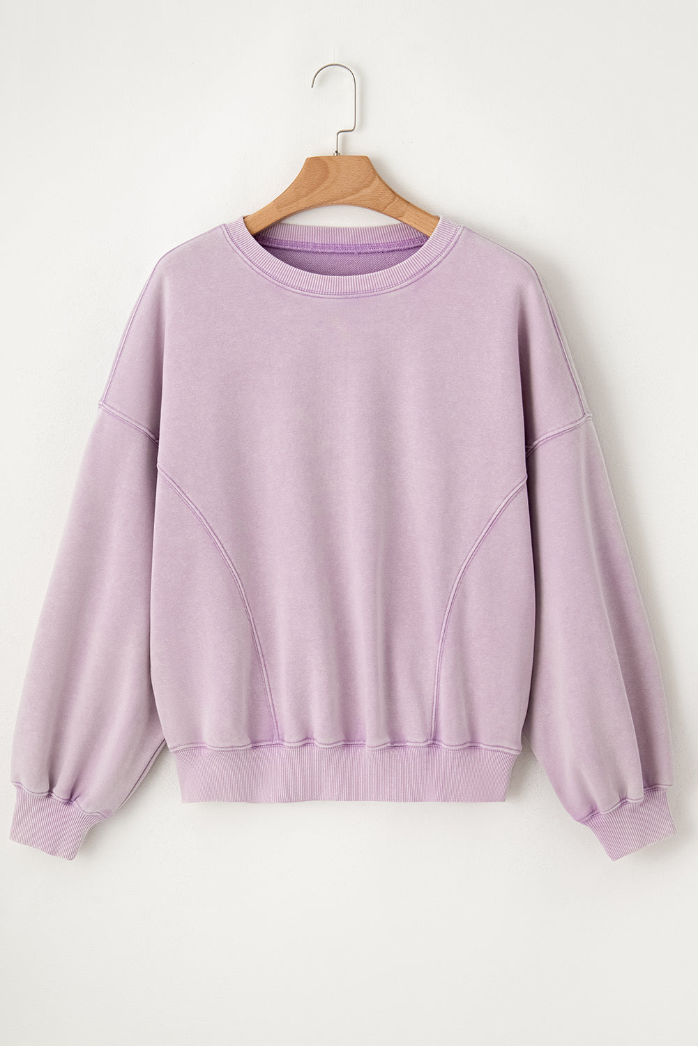 Sweat-shirt a coutures apparentes, manches chauve-souris et épaules tombantes