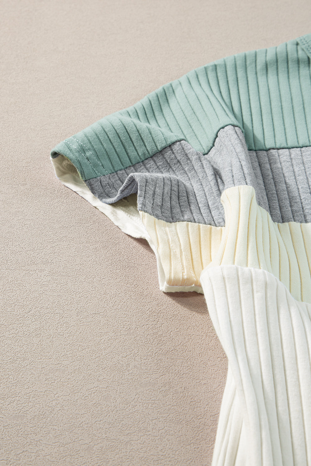 T-shirt côtelé patchwork color block