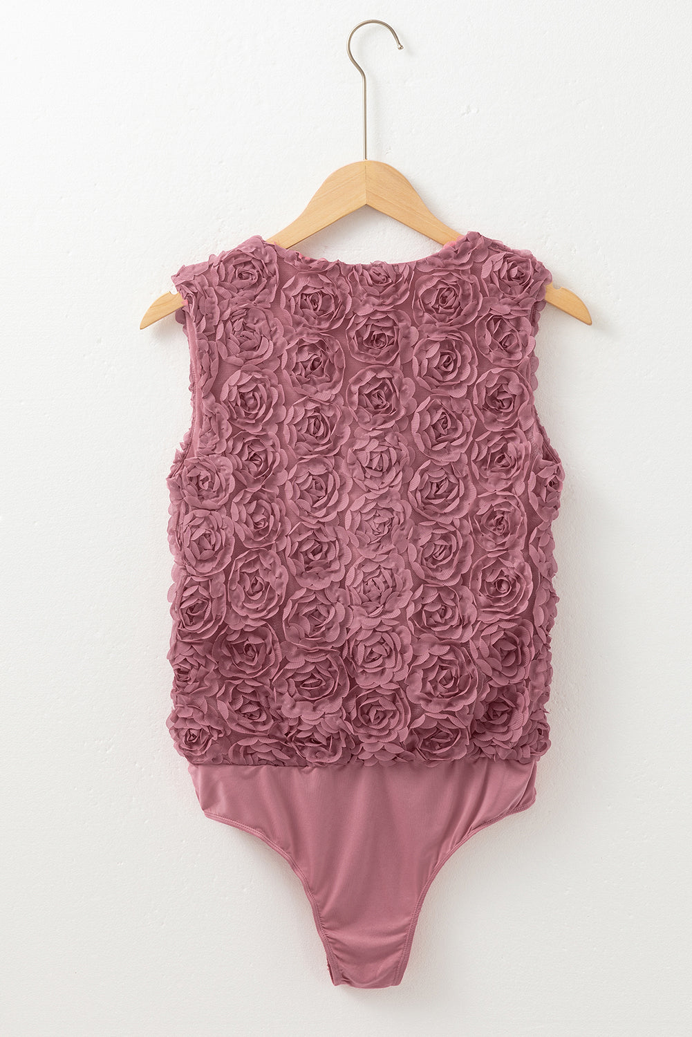 Body sans manches enveloppé a col en V texturé floral