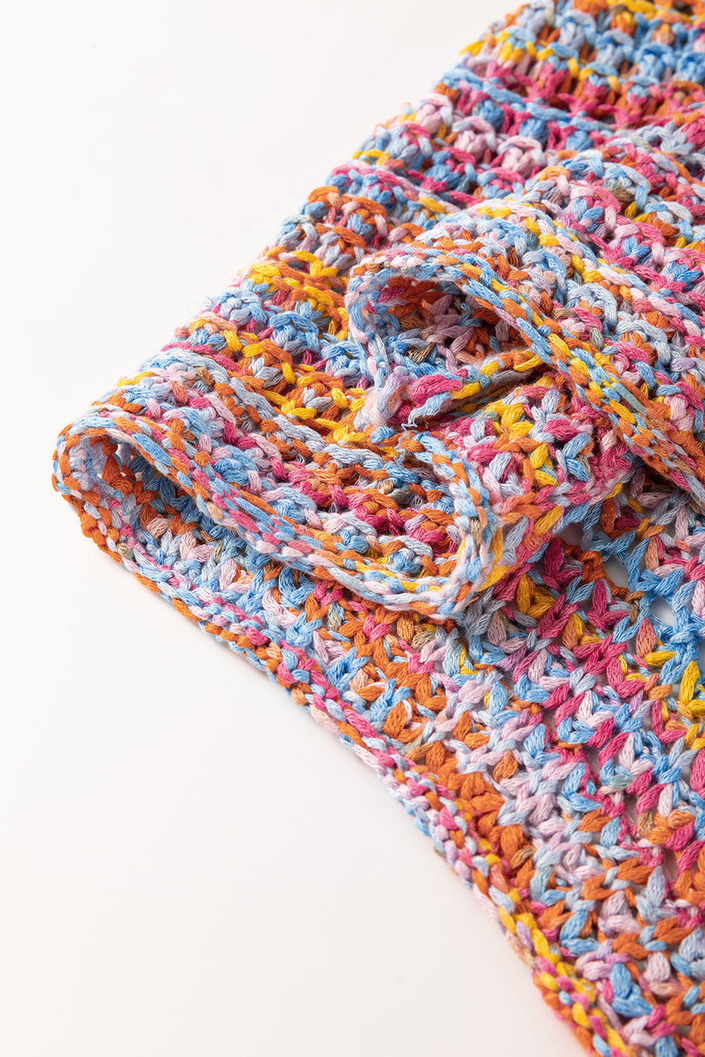 Gilet pull coupe ample au crochet a contraste de couleurs