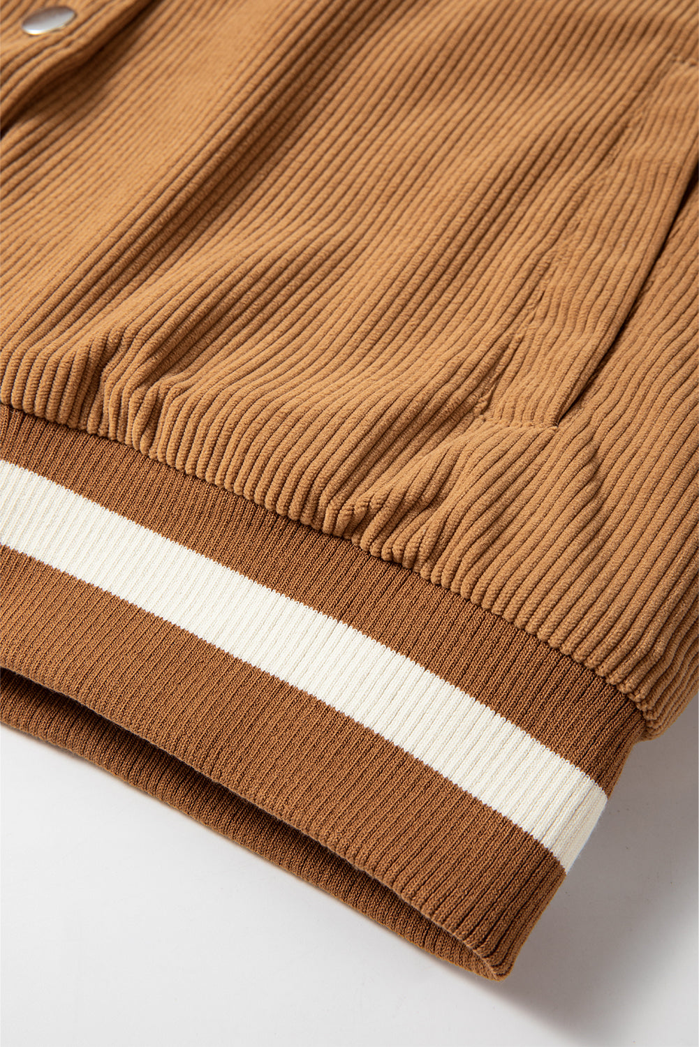 Blouson aviateur boutonné en molleton de velours côtelé