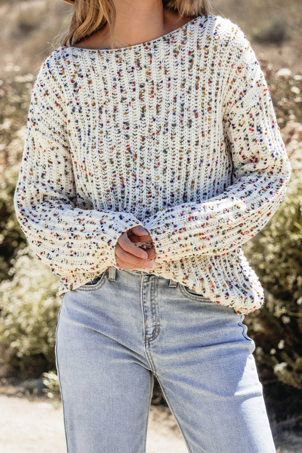 Pull torsadé réversible confettis
