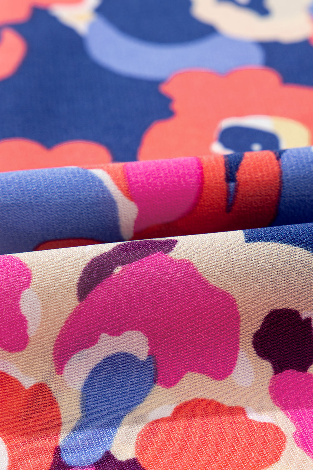 Mini-Robe Imprimée Florale à Volants à Manches 3/4 de Grande Taille