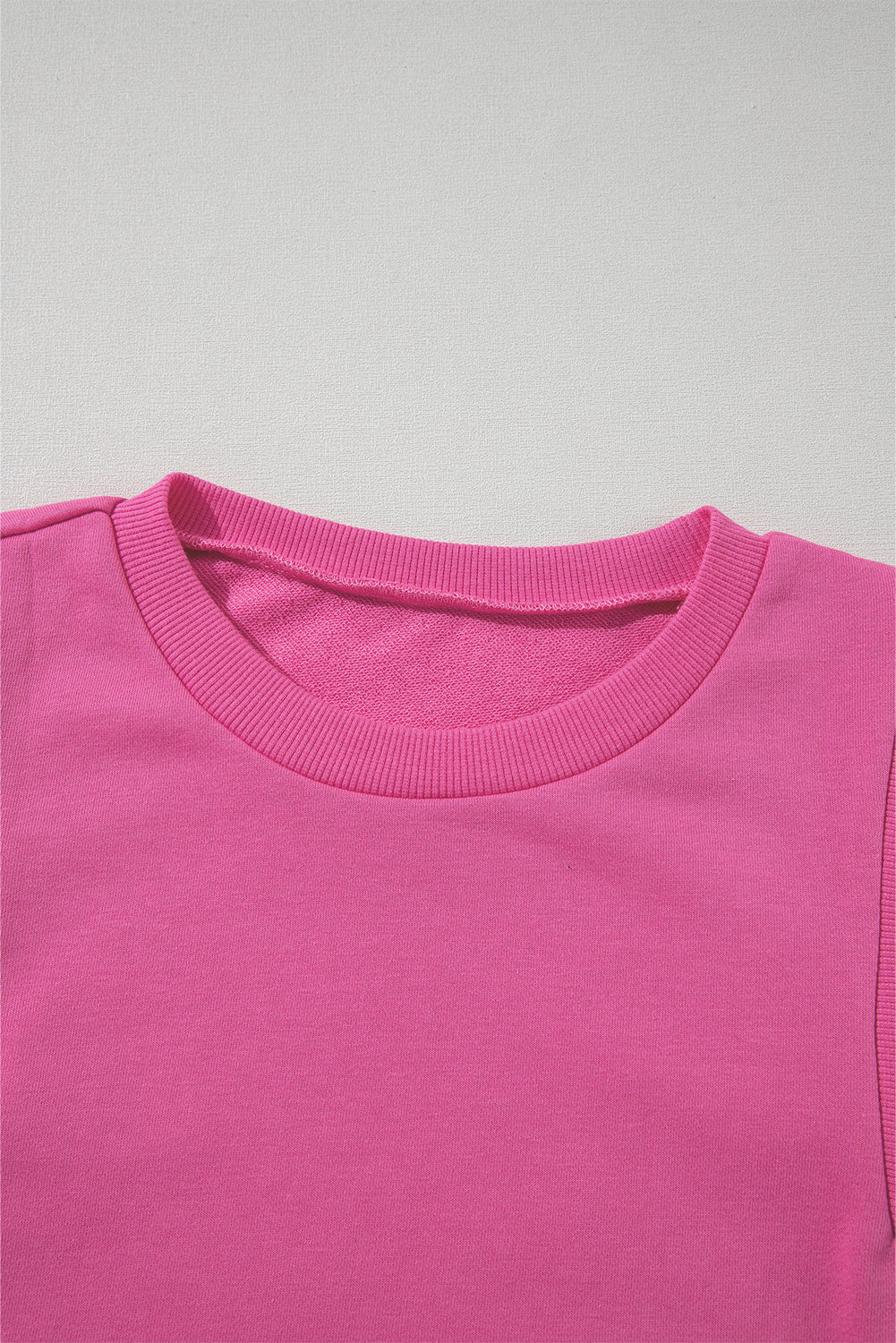Sweat-shirt texturé à col rond et patchwork