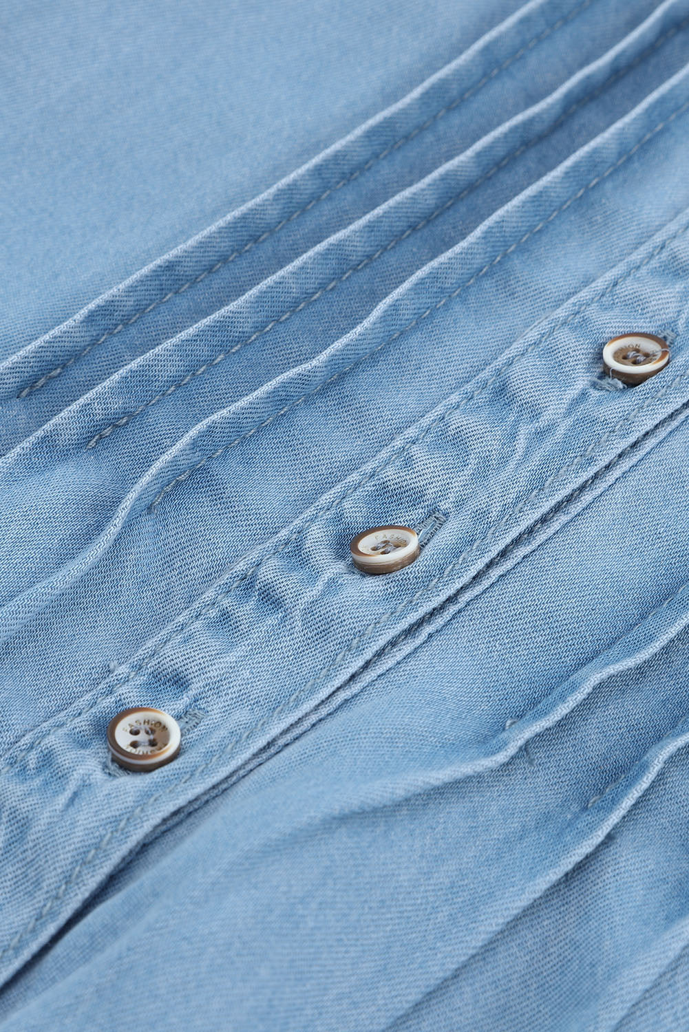 Débardeur en jean à boutons plissés