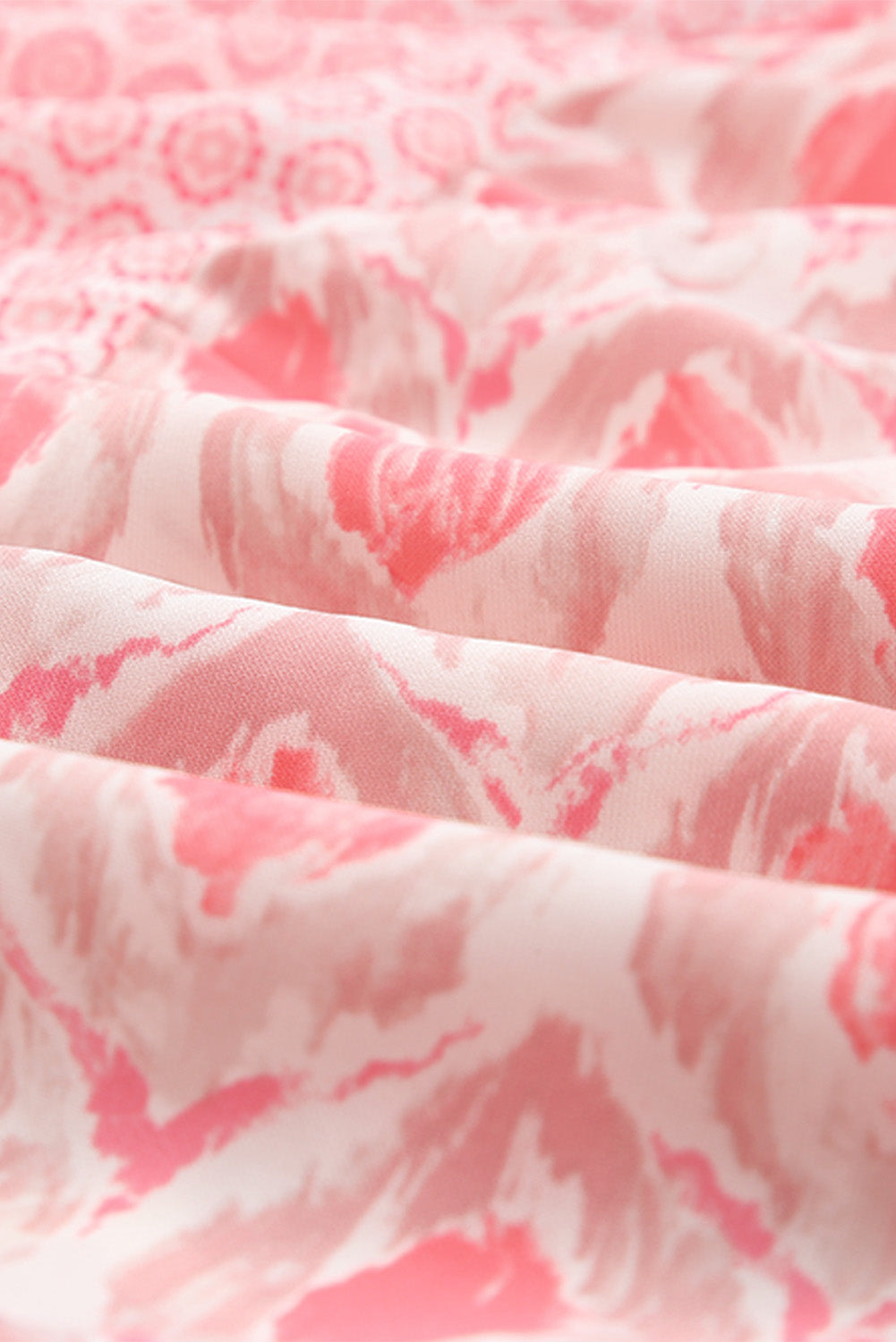 Robe longue sans manches à col fendu et imprimé abstrait