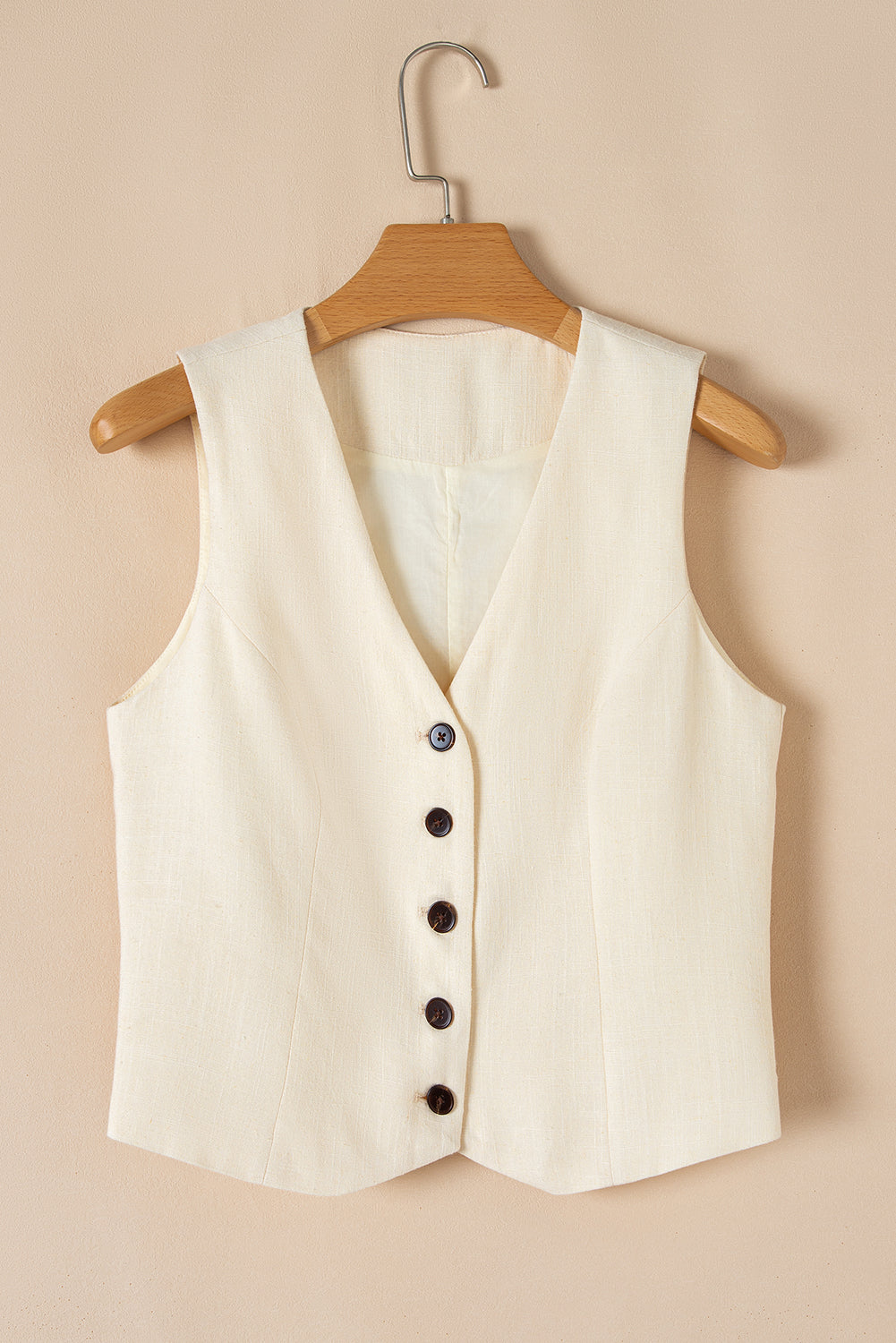 Gilet boutonné a col en V coupe slim