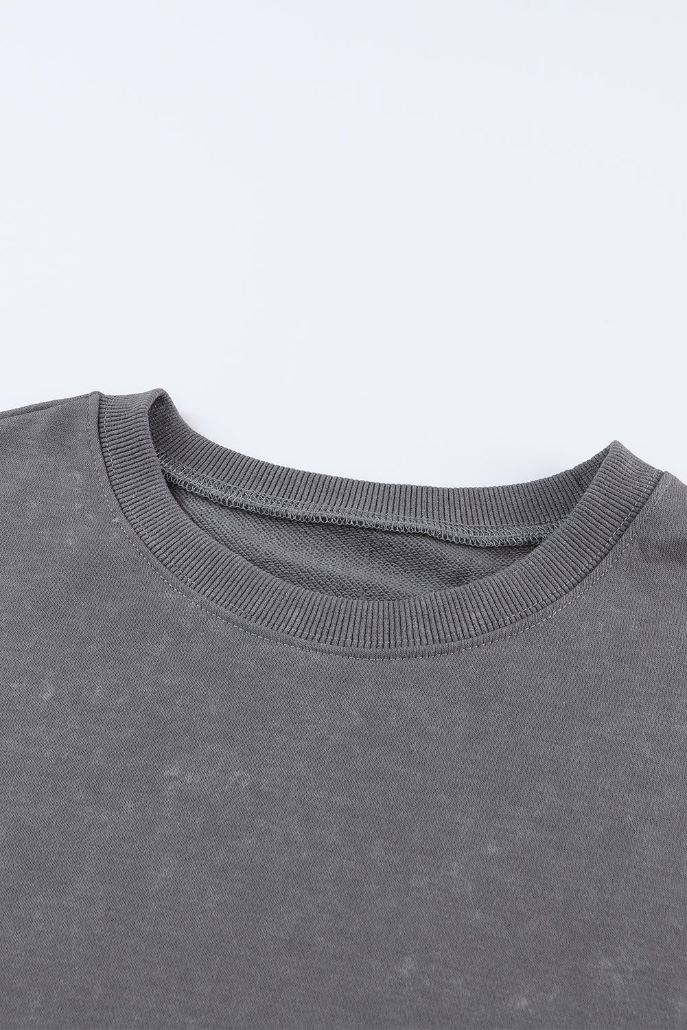 Sweat-shirt surdimensionné à épaules tombantes et bordure côtelée