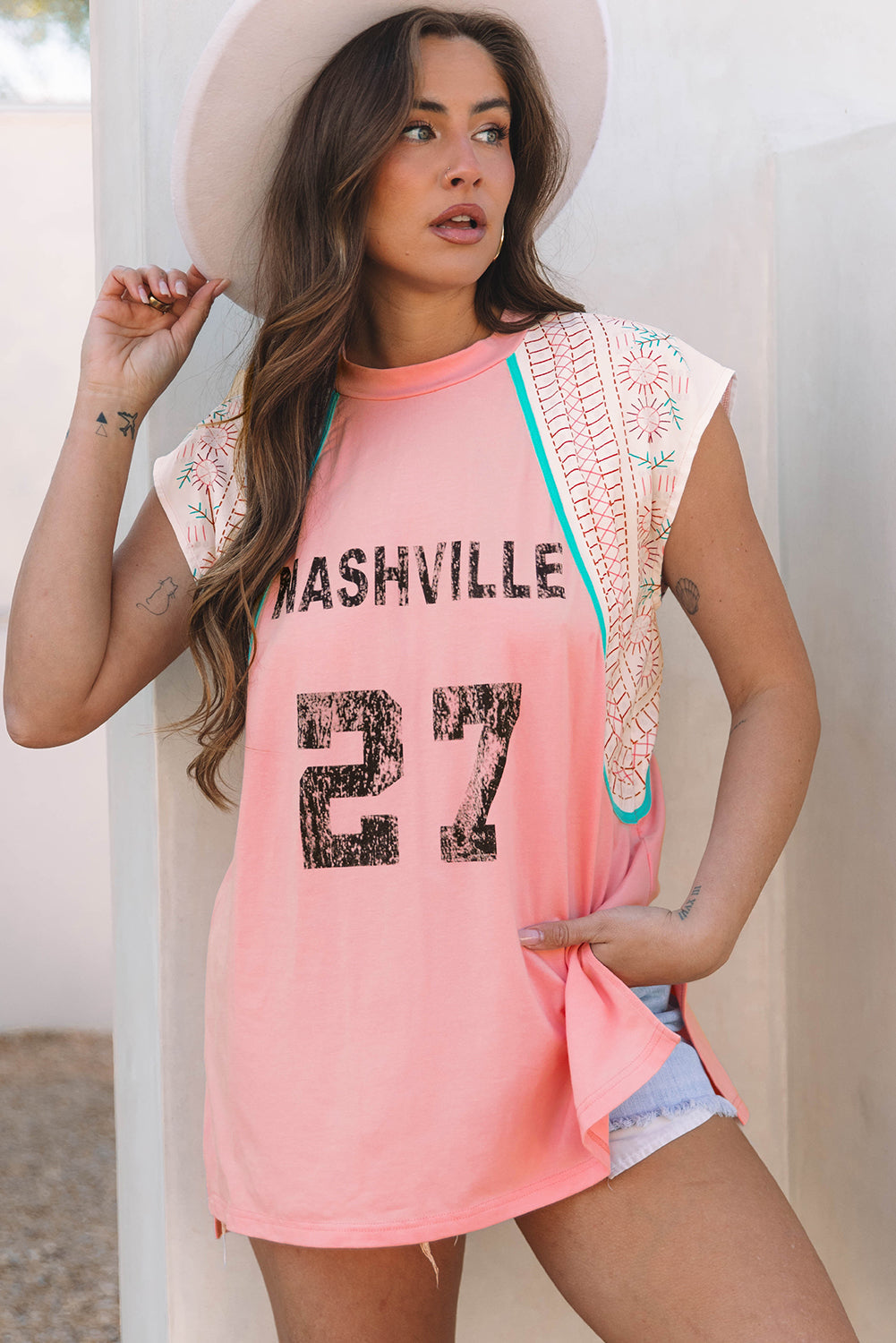 Débardeur patchwork imprimé Nashville vintage