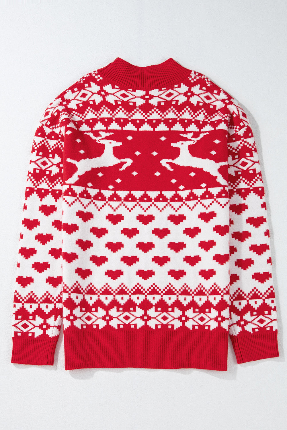 Pull a col montant avec motif cœur de renne joyeux Noël