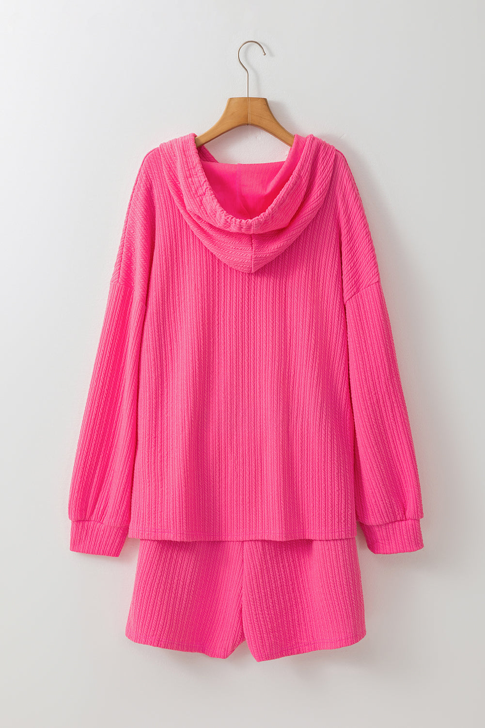 Ensemble Deux Pièces a Capuche et Short Texturés Grande Taille