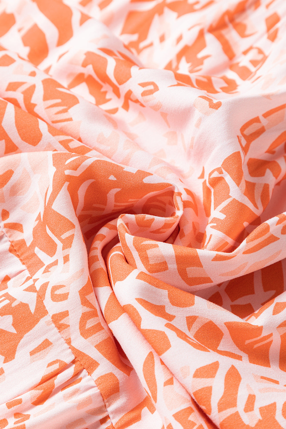 Robe longue à volants, imprimé abstrait, bretelles spaghetti, dos nu