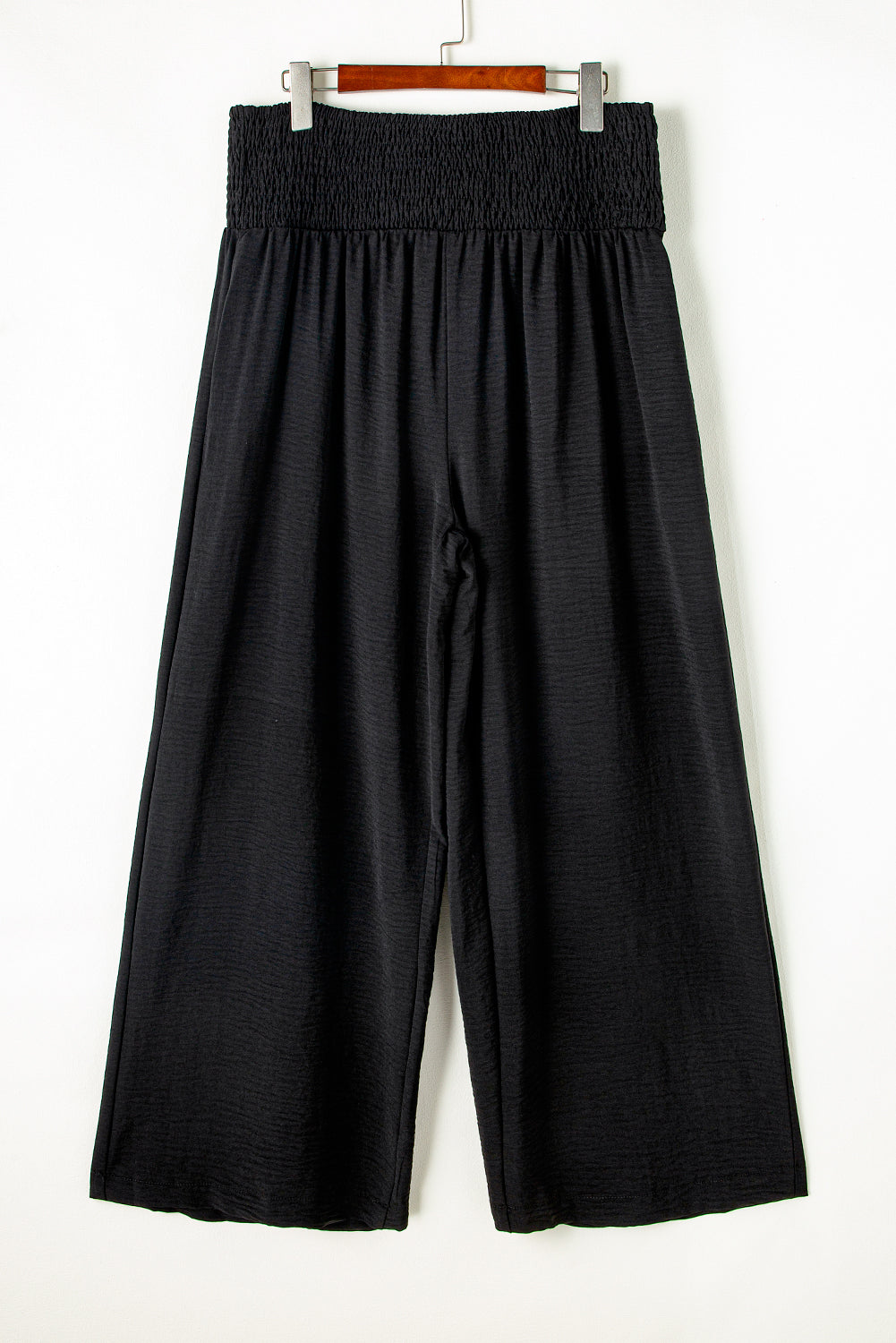 Pantalon Froncé a Taille Haute et Jambe Large de Grande Taille