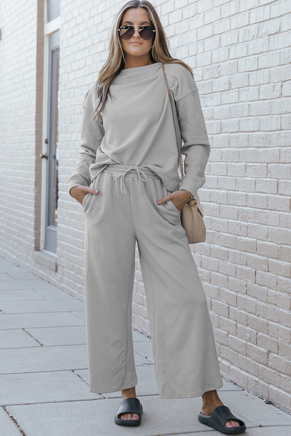 Tenue 2 pièces ample texturée ultra ample