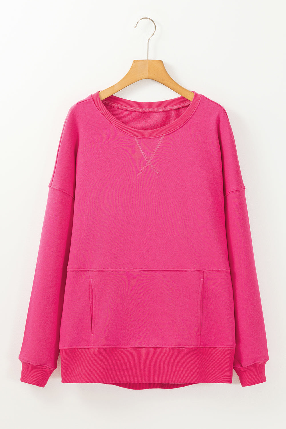 Sweat-shirt ample avec poches et coutures croisées à épaules tombantes
