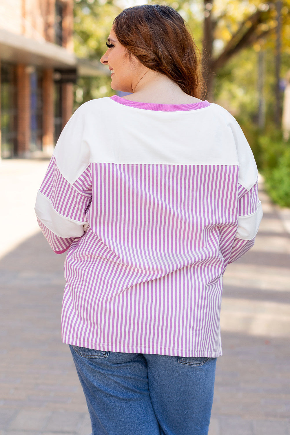 T-shirt Patchwork a Manches Bracelet Grande Taille