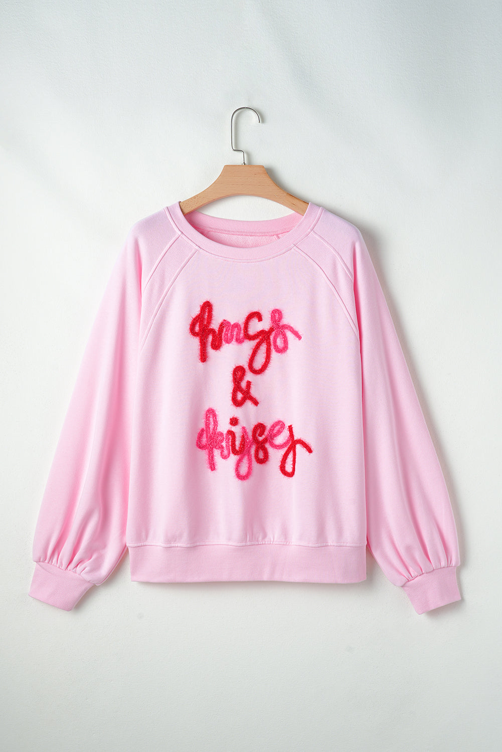 Sweat-shirt brodé a manches raglan Hugs and Kisses Pop Up