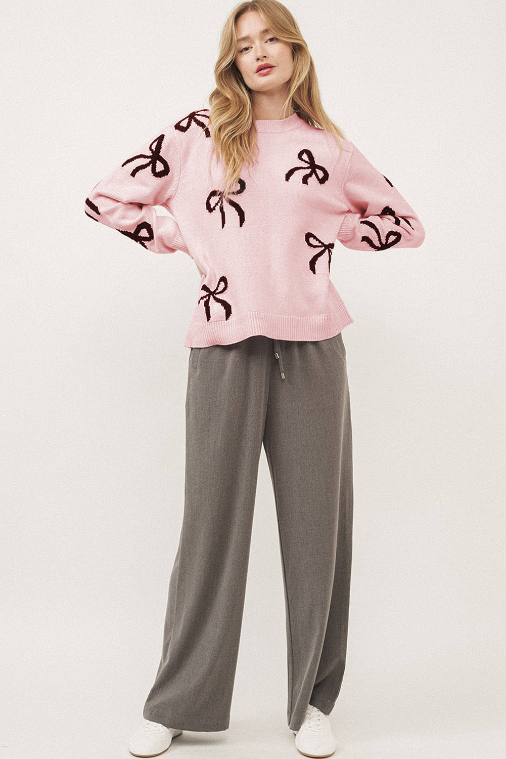 Pull ample en tricot à motif nœud