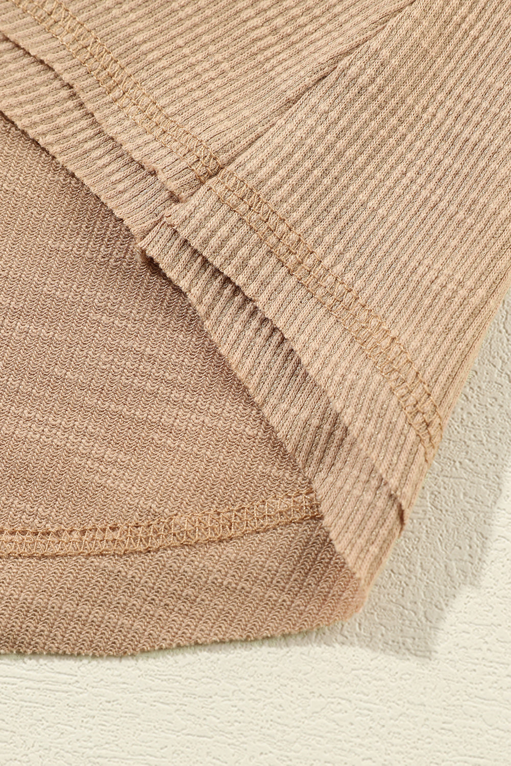 Haut en tricot cotelé patchwork à manches en gaze florale