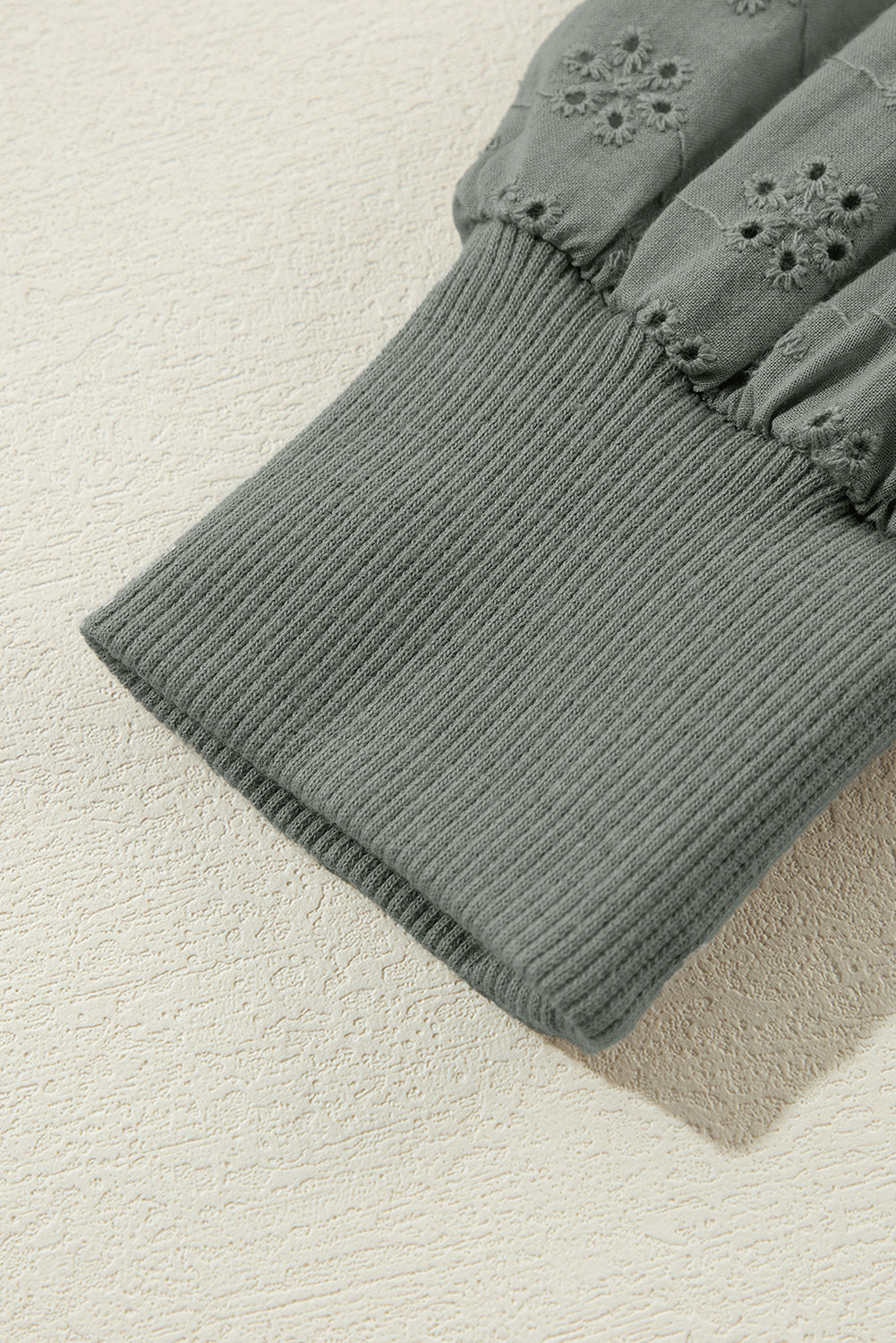 Sweat-shirt uni à manches patchwork et col rond