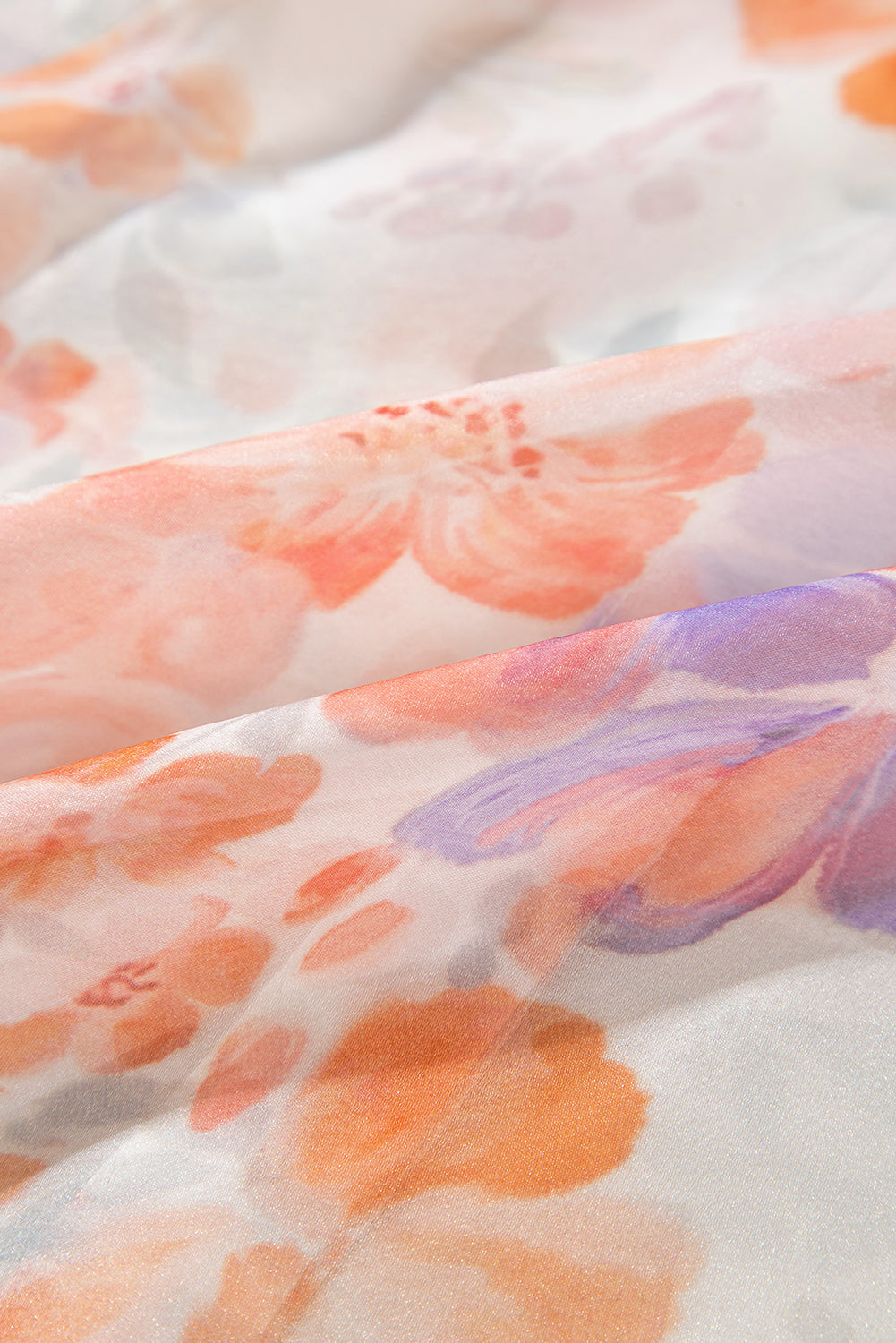 Chemise ample à manches ballon et col imprimé floral