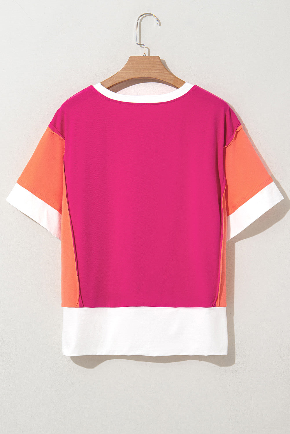 T-shirt ample à blocs de couleurs et fentes latérales