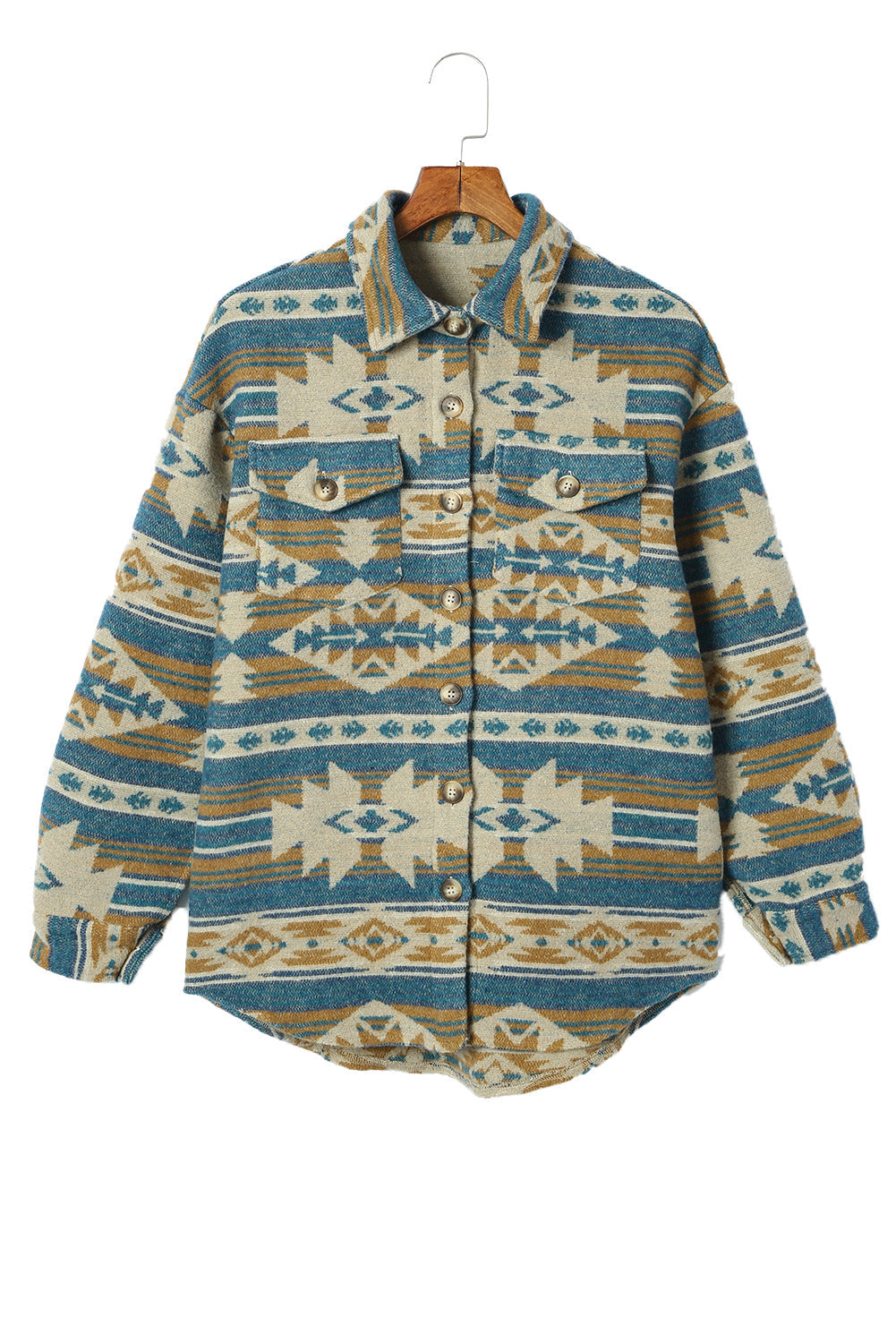 Veste style western avec poche à rabat et imprimé aztèque