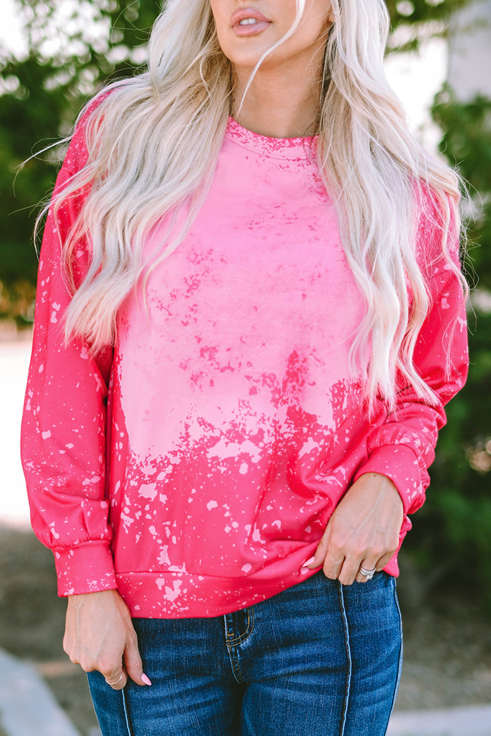 Sweat-shirt à manches longues et tie-dye