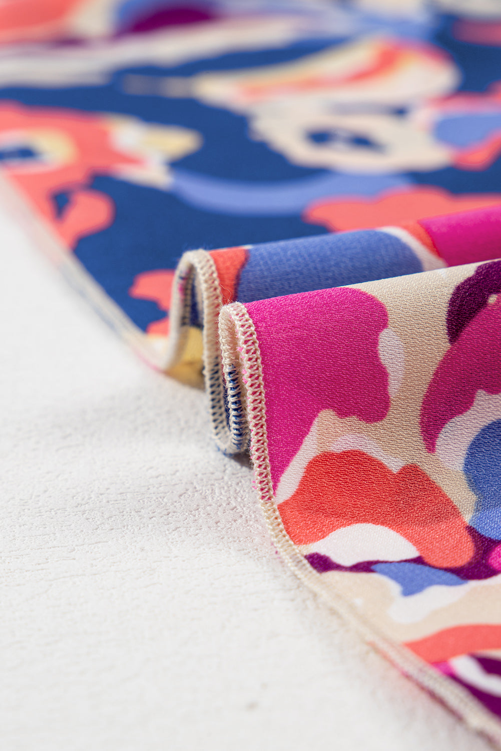 Mini-Robe Imprimée Florale à Volants à Manches 3/4 de Grande Taille