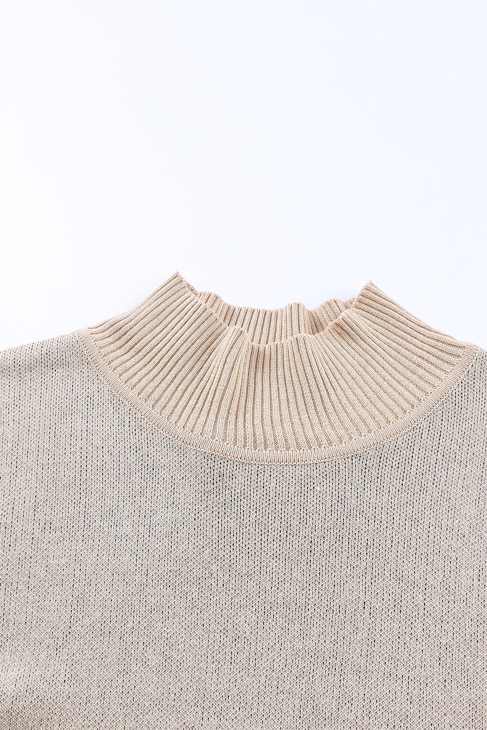 Pull oversize kaki léopard à col haut et fente latérale
