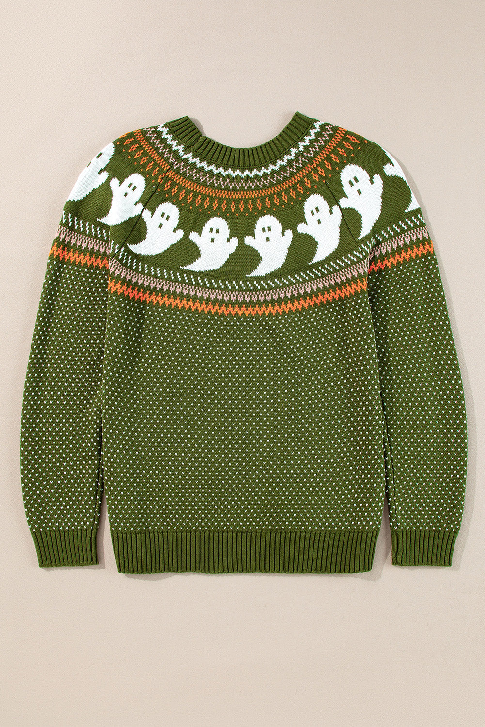Pull a épaules tombantes a motif fantôme d'Halloween